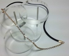 Diadem-Haarband 1-reihig mit 50 Strass-Steinen brillant gold-farben