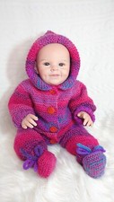 Kuscheloverall, Strampler, Babykleidung, 0-3 m, gestrickt, Mädchen, Neugeborenen