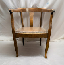 Gropius Armlehnstuhl Art Deco Leder Holz Büro Schreibtisch