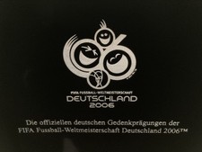 3 Stück WM 2006 Deutschland offizielle Gedenkmünzen Silber mit Feingold veredelt