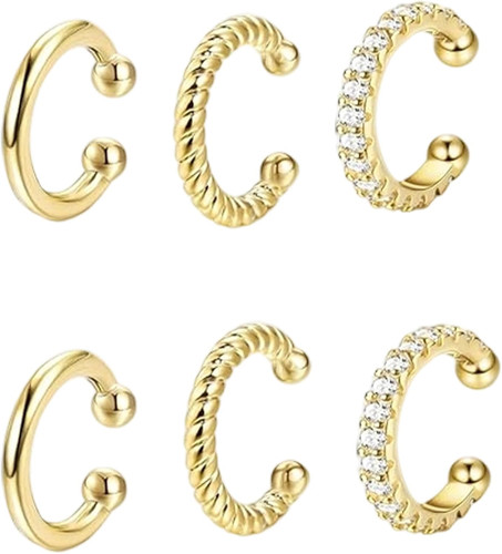 3paare ear cuff silber - 3paare,