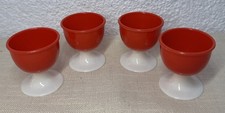 DDR Eierbecher Ostalgie vintage 4 STÜCK Kunststoff Plastik / H 4,5 cm