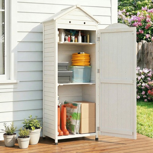 Outsunny gartenschrank holz - gartenschrank,