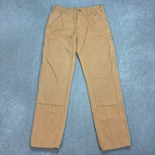 Carhartt Hose Erwachsene 32 x 30 hellbraun Doppelknie Canvas Zimmermann Arbei...