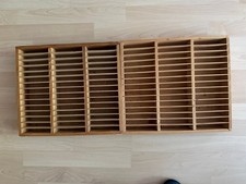 Aufbewahrung für 45 Hörspiel-Musik-Kassetten Holz zum Aufhängen - 2 Stück