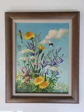 Ölbild Minni Herzing 1883-1968 Chemnitz Blumenwiese signiert