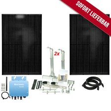 820 Watt Balkonkraftwerk 2x 410W Solar-Panele mit Wechselrichter Balkon-Halter