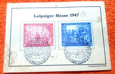 Postkarte Ereigniskarte mit 2 gestempelten Marken Leipziger Messe  1947
