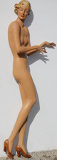 Grosse Art Deco Puppe Mannequin Schaufensterpuppe Wandrelief H 182cm, ANTIK 1930