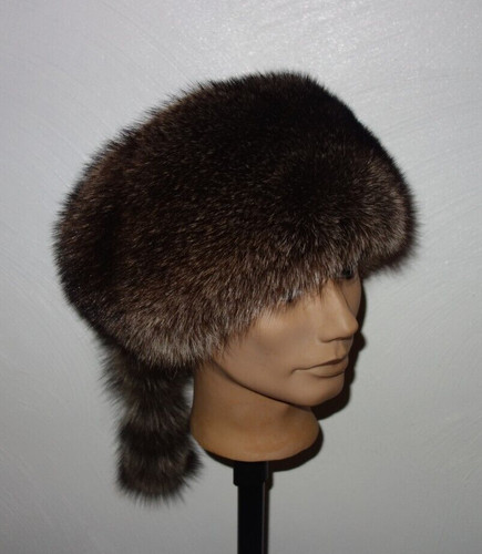 Waschbär pelz wintermütze - waschbär,