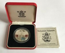 1993 SALOMONINSEL KRONUNG JUBILÄUM SILBER PROOF 10 DOLLAR BOX COA