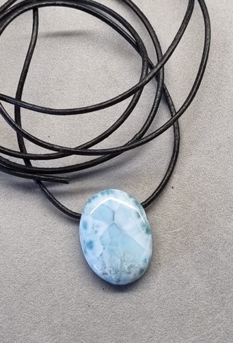 Larimar anhänger lederband - larimar, am