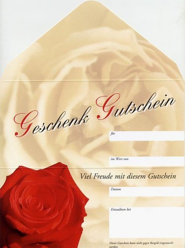 Gutscheinkarten motiv rose - 50,