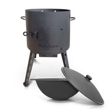 Gusseisen Kazan 12 L Kasan Казан mit Feuerofen Utschak Ø 40 cm. Учак Учаг Uchag