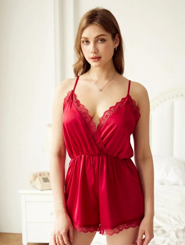 Damen satin negligé chemise - satin, negligé/chemise