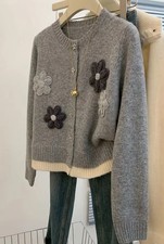 Elegante Blumen Strickjacke -