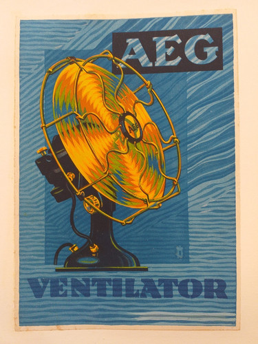 Aeg ventilator reklame plakat - aeg,