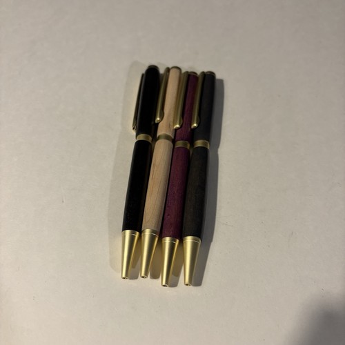 4pc handcrafted wood pens - wood,