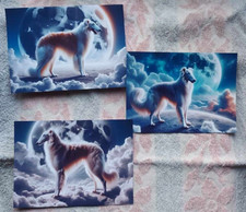 Russian  WOLFHOUND *   PRINT  * Borzoi * Barsoi  Windhund  * 3 x Kunstdruck  # 4