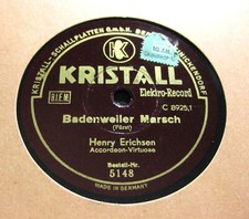 HENRY ERICHSEN (Accordeon) Badenweiler Marsch / In Treue fest KRISTALL 5148 