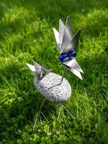 Edelstahl vogel steinvogel - ,,