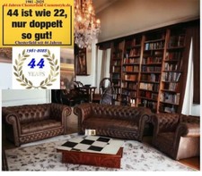 Chesterfield Classik Antikbraun  3+2+1 Echtleder Garnitur D100 Luxus Leder