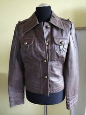 Braune echte lederjacke - braune, gr