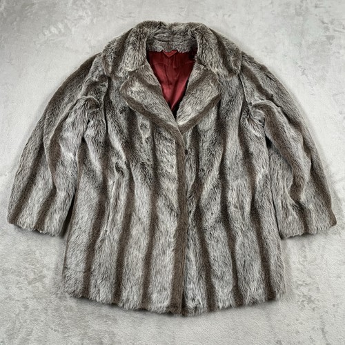 Vintage pelzmantel grau - pelzmantel, l