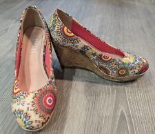 Damen Mädchen Pumps Street Super Shoes bunt Muster Blumen gebraucht TOP Gr.37