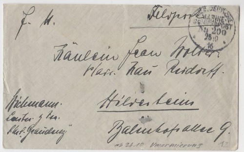 Brief feldpost marine 1916 msp - marine,