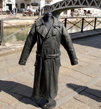 Herren lang matrix ledermantel