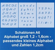 3er Schablonen Set Nr.38 Scrapbooking Schablonen ● 1,2cm - Buchstaben und Zahlen