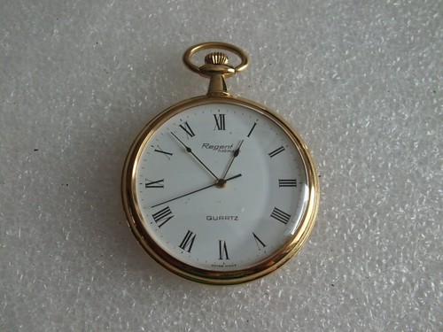 Vergoldete quarz taschenuhr - vergoldete,