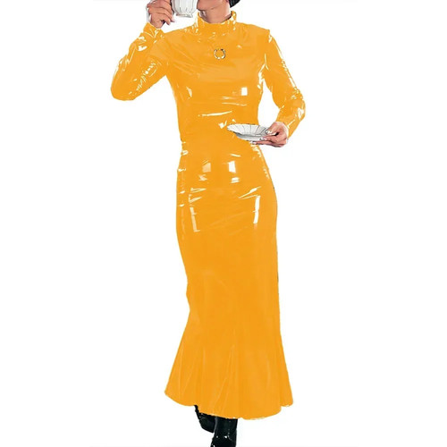 Halbhoher hals langarm - hals, kleid