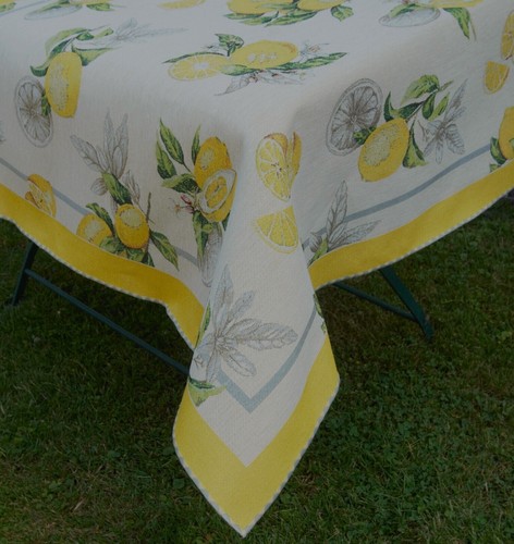 Tischdecke zitronen eckig - tischdecke,
