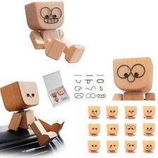 Handgefertigte schüttelnde Holzmann Puppe mit 12 Ausdrücken für Auto und Bür