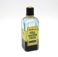 alte Tintenflasche Wilhelm Wagenfeld 1938 etwa 1/3 gefüllt mit Pelikan Tinte