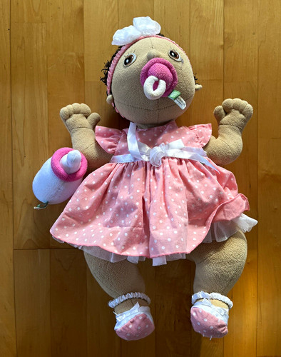 Stoffpuppe rosa kleid mit - kleid,