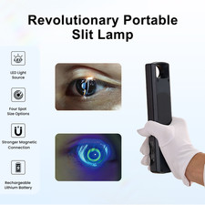 Handheld portable slit lamp