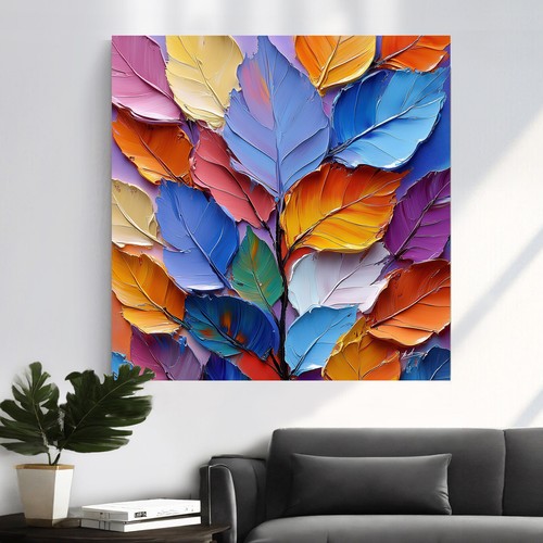 Leinwand bild blätter - leinwand,