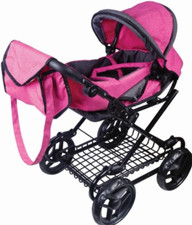 Amia puppenwagen pink grau - puppenwagen, pink/grau