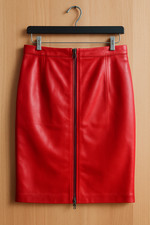 Lederrock Rot Overknie Lammnappa Gr L