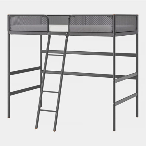 Metall hochbett grau mit - metall-hochbett,