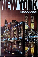 Poster Plakat - New York Skyline - Pan Am - Reiseposter - Twin Towers - 1980e