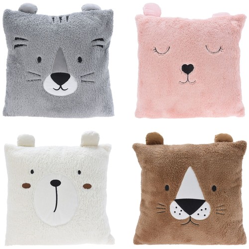 Kissen tiere braun grau rosa - braun,