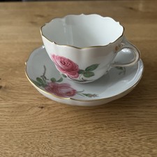 Meissen Rote Rose + Golddekor
