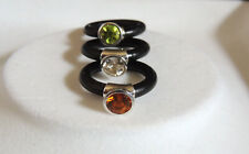 Kautschuk Silberring verschiedene Farben