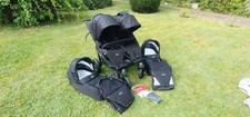 Sports ZwillingsKinderwagen TFK Kinderwagen Twin Stroller Black Mit Kinderschale