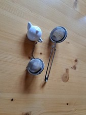 2x Teesieb Tee Ei mit Porzellanteekanne