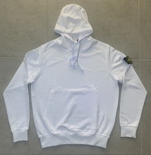 Basic Kapuzen Sweatshirt Herren Stone Island Hoodie mit Logo Patch Weiß Gr: XL